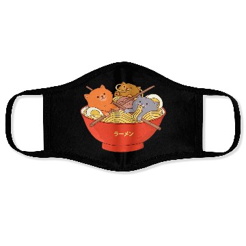 Discover Kawaii Anime Cat Japanese Ramen Noodle Face Masks