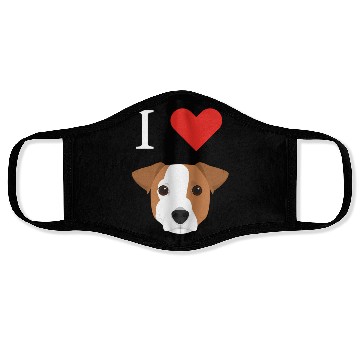 Discover I Love My Jack Russell Dog Face Masks