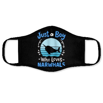 Discover Narwhals Whales Narwhal Lover Retro Face Masks