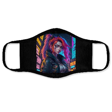 Discover Cyberpunk Anime Girl Face Masks