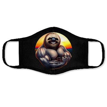 Discover Muscular sloth at sunset Face Masks
