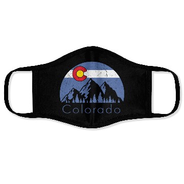 Discover Colorado Mountain Flag Face Masks