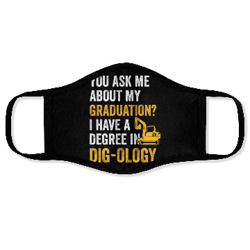 Discover Heavy Equipment Operator Pun Retro Excavator Face Masks