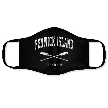 Discover Fenwick Island Delaware Nautical Crossed Oars Face Masks