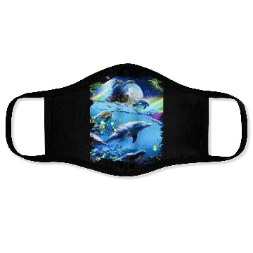 Discover Galaxy Dolphin Dolphins In Space Face Masks