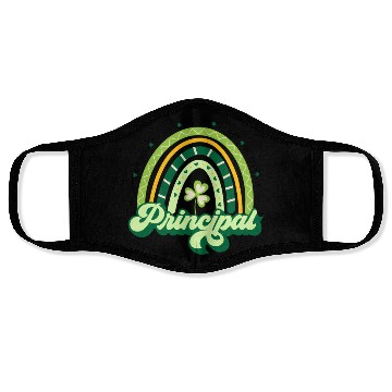 Discover Boho Rainbow Shamrock One Lucky Principal St Face Masks