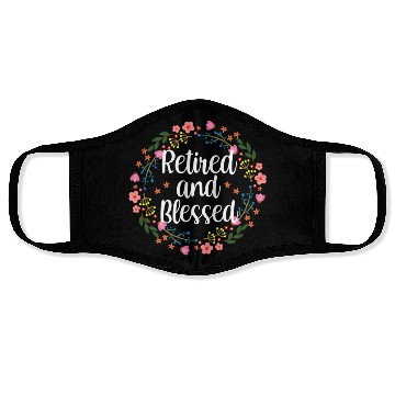 Discover Retired And Blessed Floral Religious Retiret Face Masks