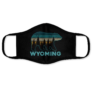 Discover Wyoming Grizzly Bear Nature Hiking Face Masks