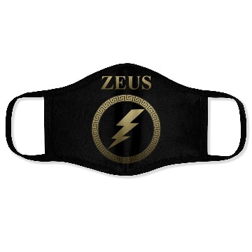 Discover Zeus Ancient Greek God Thunderbolt Face Masks