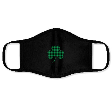 Discover One Lucky Teacher Buffalo Plaid Green Shamrock Face Masks
