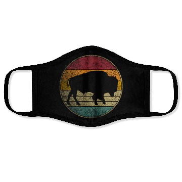 Discover Buffalo Distressed Bison Animal Dad Face Masks