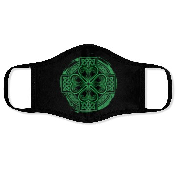 Discover Celtic Knot Irish Shamrock Three Leaf Clover St Face Masks