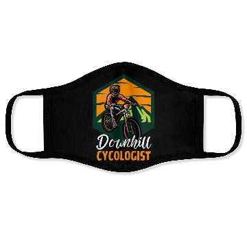 Discover Downhill Cycologist Retro Sunset Cycling Face Masks