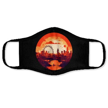 Discover London Skyline Face Masks
