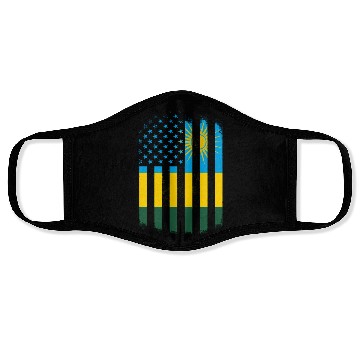 Discover Rwanda And America Flag Rwandan American Flag Face Masks