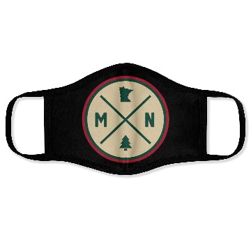 Discover Minnesota Mn Circle Patch Red And Green Face Masks