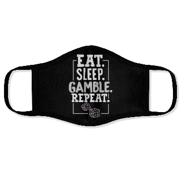 Discover Casino Eat Sleep Gamble Repeat Dice Craps Face Masks
