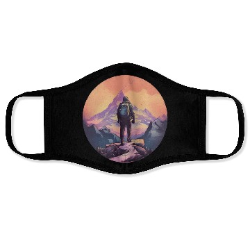 Discover Mountain Hiking Sunset Face Masks