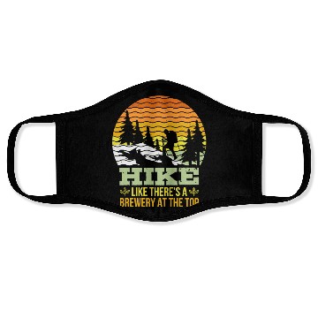 Discover Hiker funny Beer lover Hiking Mountaineering Face Masks