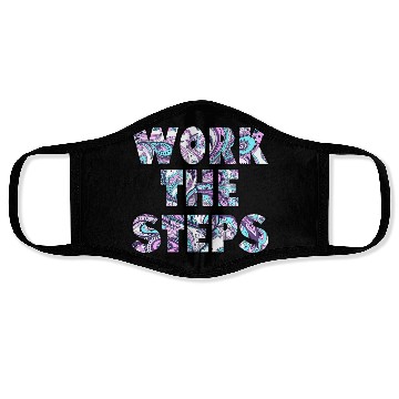 Discover Work the Steps paisley Face Masks