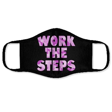 Discover Work the Steps purple camo Face Masks