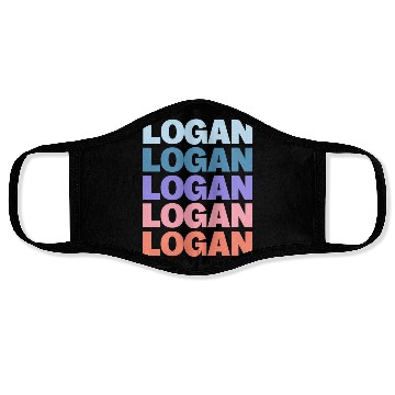 Discover Modern Repeated Text Logan Face Masks