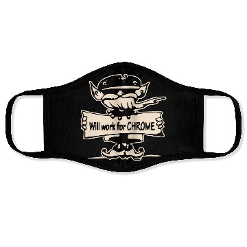 Discover Will Work For Motorcycle Chrome ©WhiteTigerLLC.Co Face Masks