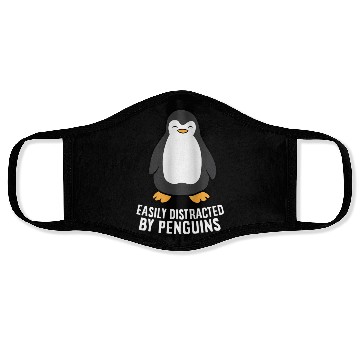Discover Easily Distracted By Penguins Penguins Face Masks