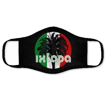Discover Ixtapa Mexico Flag Native Palm Tree Mexican Face Masks