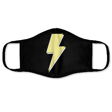 Discover Aesthetic Pastel Yellow Lightning Bolt Face Masks