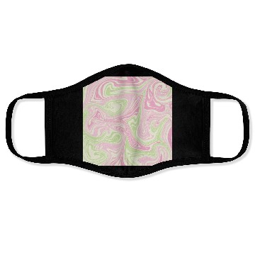 Discover Psychedelic Swirl Green Pink Pattern Face Masks