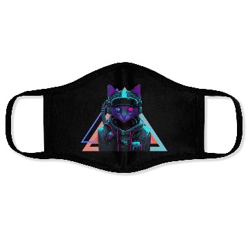 Discover Cyberpunk cat Face Masks