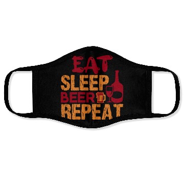 Discover Eat Sleep Beer Repeat- Funny Drinking Face Masks