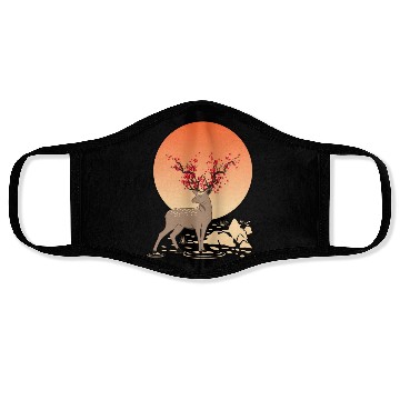 Discover Sika Deer Spirit Sakura Deer Spirit Face Masks
