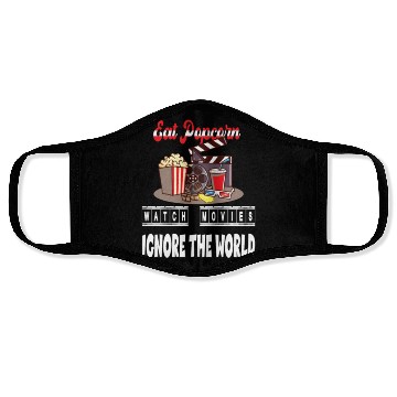 Discover Eat Popcorn Watch Movie Ignore The World Face Masks