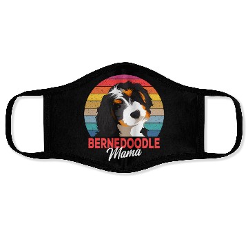 Discover Bernedoodle Mama Dog Mom Owner Face Masks