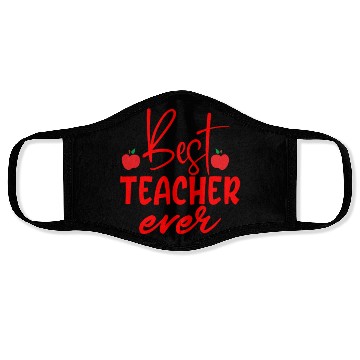 Discover Red Quote Best Teacher Ever Face Masks
