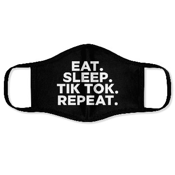 Discover Eat Sleep tiktok Repeat retro vintage colors Face Masks