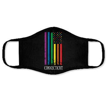 Discover Connecticut Pride Month Pride Flag LGBT Community Face Masks