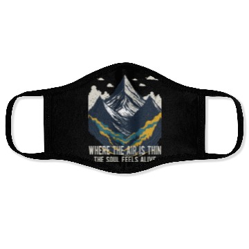 Discover Mountaineering Quote Vintage Mountain Face Masks