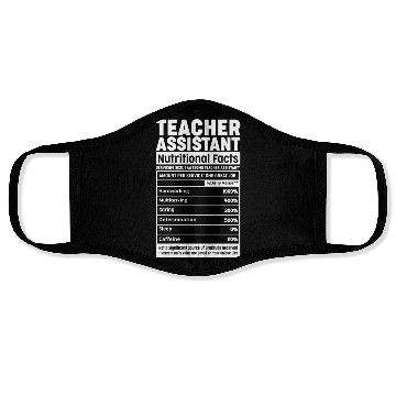 Discover Teacher Assistant Nutritional Fact Teacher Element Face Masks