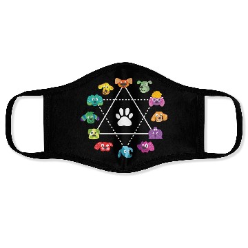 Discover Color Wheel Of Cute Dogs Art Teacher Dog Lover Face Masks