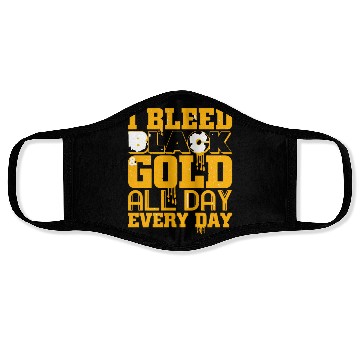 Discover I Bleed Black And Gold Face Masks