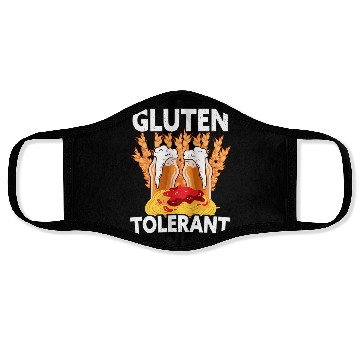 Discover Gluten Tolerant Humor Meme Drinking Face Masks