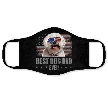 Discover Bichons Frise Best Dog Dad Ever Usa American Flag Face Masks