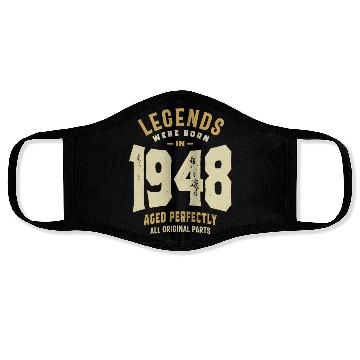 Discover Legends Born 1948 75th birthday Face Masks