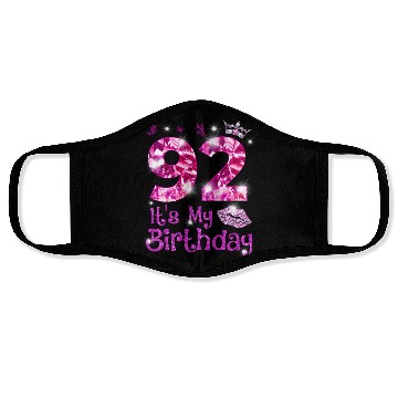 Discover Vintage Happy 92 It'S My Crown Lips Face Masks