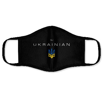Discover I am Ukrainian - I am from Ukraine Trident Flag Face Masks