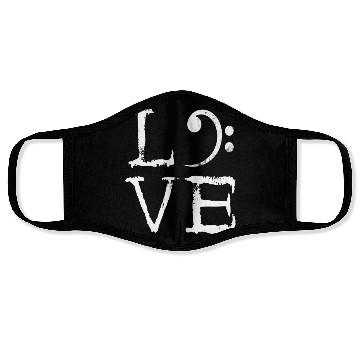 Discover Bass Clef Creepy Love Bass Guitar Player Bass Face Masks