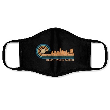 Discover Keep It Weird Austin Texas Skyline Retro Austinkee Face Masks